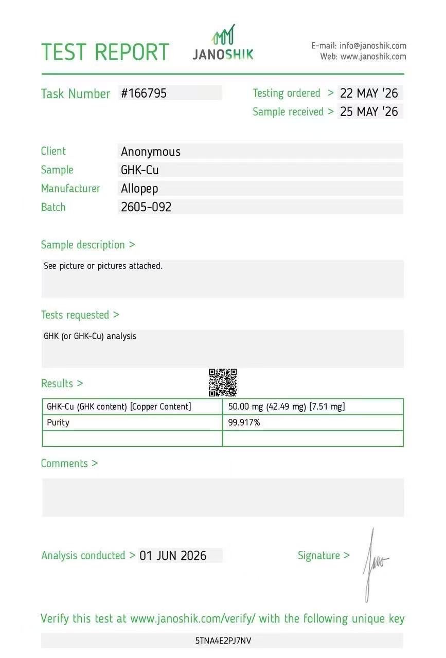 COA sample 5